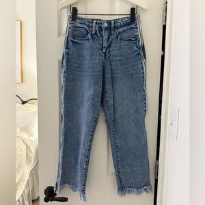 Classic Blue Denim Jeans with Side Zipper